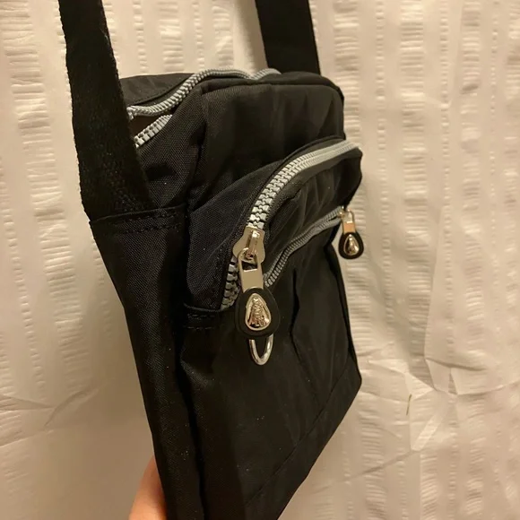 Black Crossbody Purse Bag with Pockets - Picture 5 of 7